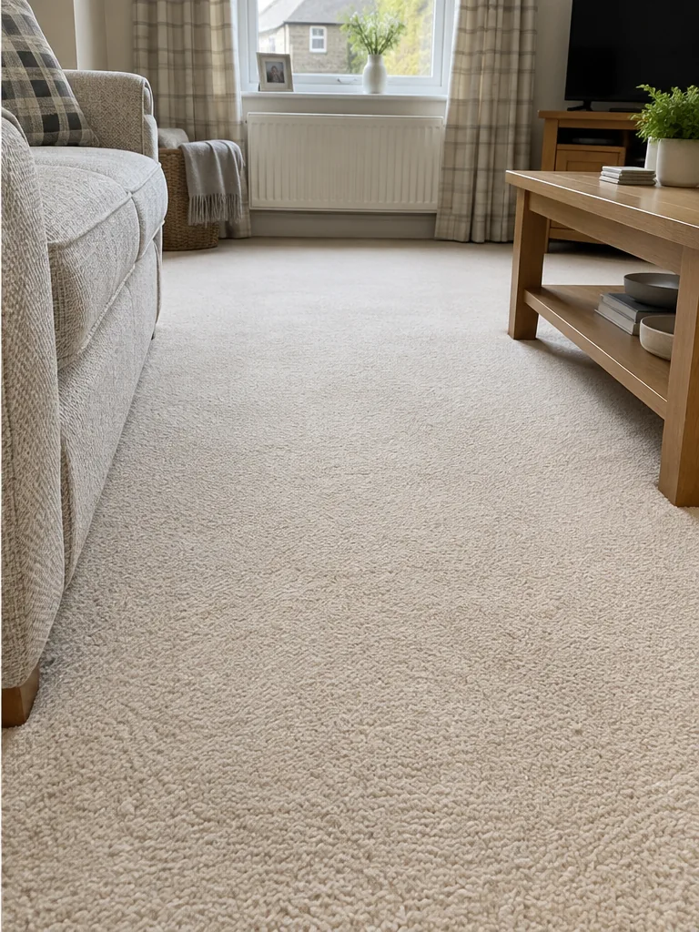 Illustrative example of a refreshed cream carpet